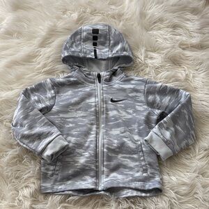 Nike Kids Light Gray Patterned Hoodie